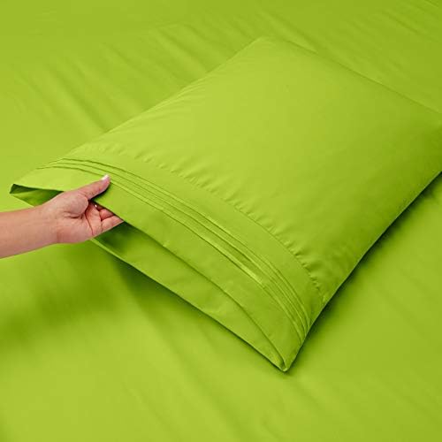 Hearth & Harbor Queen Size Sheets - 4 Piece Bed Sheet Set, Hotel Luxury Double Brushed Bed Sheets - Extra Soft Bedding Sheets & Pillowcases, Queen, Garden Green