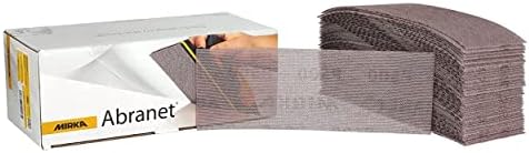 Mirka Abranet 2.75x8 Inch 150 Grit Mesh Sanding Sheets Hook & Loop, 50 Pack