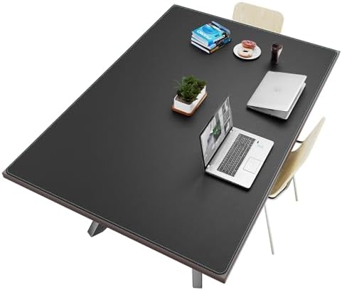 CENNBIE HUGE180 70.8" x 47" Black Leather Desk Mat for Conference Table, Dining Table, Work Table, Banquet Tables, Library Table