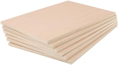 6 Pack 12x16 Inch Baltic Birch Plywood, 1/2 Thick Unfinished Plywood Sheets Rectangle Laser Engraving Wood Panels for Crafts, DIY Projects, Christmas Decor