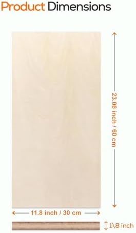 Proflex Basswood Plywood 6pcs, 1/8" x 12” x 24” Real Wood Plywood Sheets Premium “A” Grade with Smooth Sanded Finish, Perfect for Laser Cutting & Engraving, Crafts, and DIY Projects.