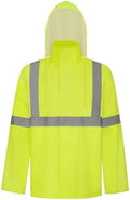 TCCFCCT High Vis Rain Jacket Rain Suits for Men Waterproof, Hi Vis Rain Coat for Men Women with Hood, High Visibility Rain Gear for Safety Work, Reflective raincoat for Outdoors, S-M Yellow NP