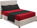 Nestl Full Sheets Set - 4 Piece Full Bed Sheets, Hotel Luxury, Extra Soft, Double Brushed Bedding for Full Size, 2 Tone Burgundy/Black Set, Burgundy Fitted Sheet, Black Flat Sheet, Black Pillow Case
