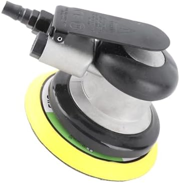 GLOGLOW Pneumatic Sander, Aluminum Alloy Air Sanding Machine with Muffler Exhaust Hole and Stepless Speed Regulation, for Car Beauty Wood Polishing Rust Removal Sheet Metal Polishing