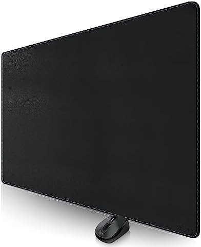 CENNBIE Leather Desk Pad, 51.2" x 31.4" Extra Large Leather Desk Mat Blotter Protector, Non-Slip Mouse Pad, Waterproof PU Leather Desk Mat on top of desks Large for Office and Home (Black)