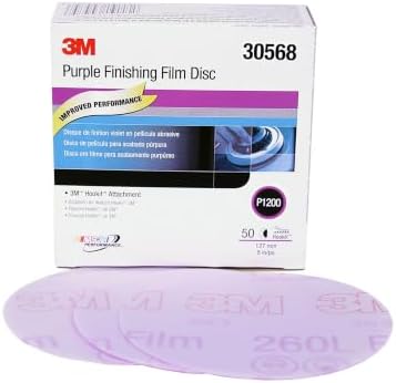 3M 30568 Hookit Purple 5" P1200 Grit Finishing Film Disc