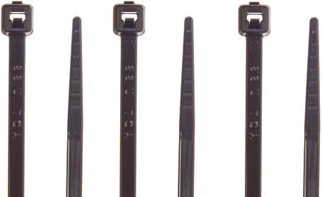 Hellermann Tyton T18L0M4 Standard Cable Tie, 8" Long, 18lb Tensile Strength, PA66, Black (Pack of 1000) (3)