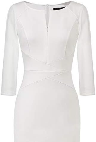 VFSHOW Womens Work Business Office Zipper Up Slim Bodycon Sheath Dress