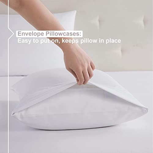 Nestl Twin XL Sheets Set - 3 Piece XL Twin Bed Sheets, Extra Soft Double Brushed Bedding for Adjustable Bed, 2 Tone Burgundy/White Set, Burgundy Fitted Sheet, White Flat Sheet, White Pillow Case