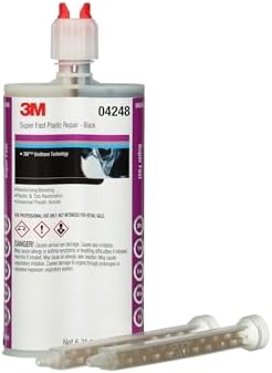 3M Super Fast Plastic Repair Adhesive, 04248, Black, 200 mL Cartridge