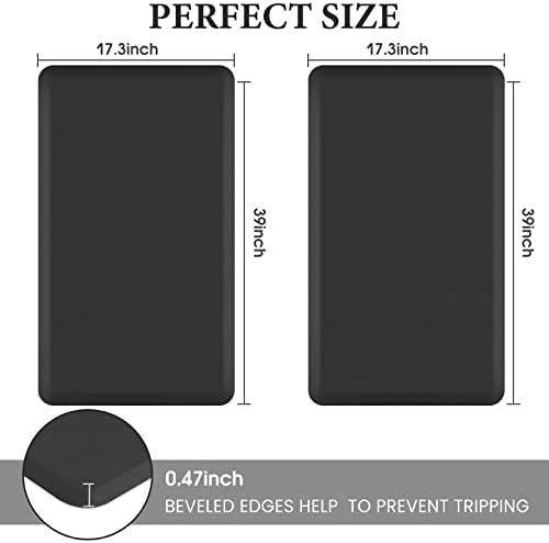 HappyTrends 2 PCS Kitchen Mat Cushioned Anti-Fatigue Floor Mat
