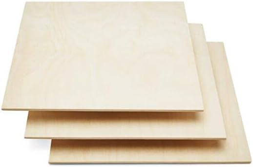 12 Pack Basswood Sheets Plywood Board 24 x 24 x 1/8 Inch- Unfinished Wood Boards with Smooth Surfaces for Crafts, Laser Cutting and Engraving, CNC Cutting, DIY Architectural Models