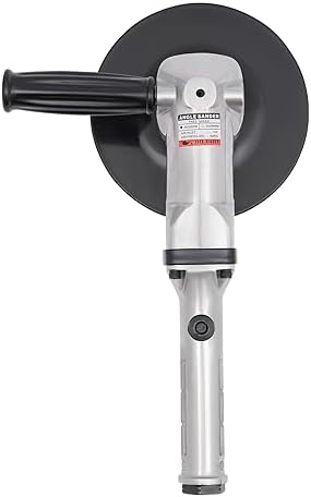 7 In Pneumatic Angle Sander, Heavy Duty Air Sander with Air Inlet Connector, Pneumatic Polisher Hand Sanding Tool for Floors Stones Cars Ships Motorcycles