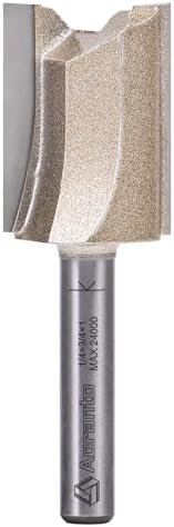 Straight Router Bits 1/4" Shank, 3/4" Cut Diameter, 1" Cut Length, Useful for Plunging Capabilities for Cutting Grooves, Dados, Mortising