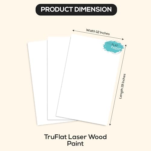 TruFlat Plywood Laser Wood Sheets, 12 x 19 x 1/8 in, Paint, Case of 24