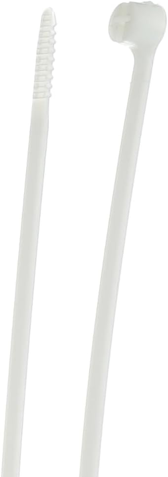 Thomas & Betts TY27M 13" Natural Cable Ties, 120 lb Tensile Strength, Stainless Steel Barb and Infinite Locking Positions, Corrosion Resistant Nylon for Indoor Application, 500 Pack