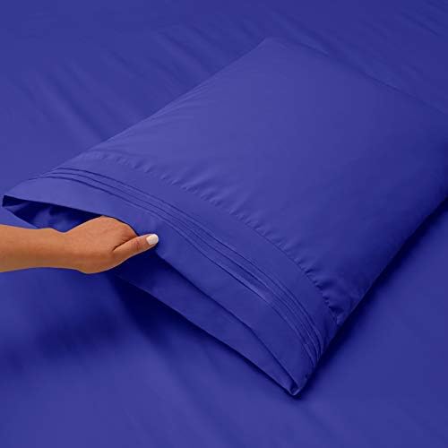 Hearth & Harbor Cal King Size Sheets - 4 Piece Bed Sheet Set, Hotel Luxury Double Brushed Bed Sheets - Extra Soft Bedding Sheets & Pillowcases, California King, Royal Blue