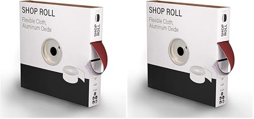 VSM 1" x 50yd (150'), 240 Grit (Very Fine) Aluminum Oxide Sanding Shop Roll, F-Weight Cotton Cloth Backed Sandpaper Roll for Hand Finishing, Woodworking, Metal Working, Polishing (Pack of 2)