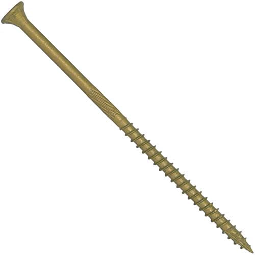Jake Sales #10 x 5 Bronze Coated Multipurpose Wood Screw Torx/Star Drive Flat Head (1 Pound - 37 Approx. Screw Count) Exterior Coated - ACQ Compatible Wood Screws