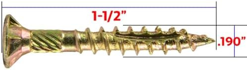 Jake Sales #10 X 1-1/2" Gold Star Wood Screw Torx/Star Drive Flat Head (5 Pound CASE ~5,895 Screws) - Multipurpose Torx/Star Drive Wood Screws