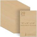 3 mm Baltic Birch Plywood 1/8 x 12 x 18 Inch, Box of 20 B/BB Grade Craft Wood, Stronger Than Basswood Sheets, for Laser, CNC Cutting and Wood Burning, by Woodpeckers