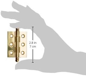 Deltana CH2015U3-UNL Solid Brass 2-Inch x 1-1/2-Inch Cabinet Hinge with Ball Tips