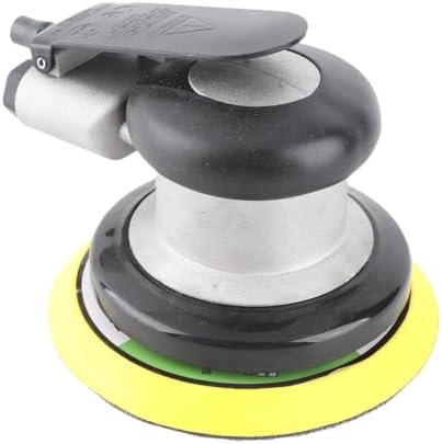 GLOGLOW Pneumatic Sander, Aluminum Alloy Air Sanding Machine with Muffler Exhaust Hole and Stepless Speed Regulation, for Car Beauty Wood Polishing Rust Removal Sheet Metal Polishing