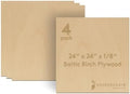 3 mm Baltic Birch Plywood 1/8 x 24 x 24 Inch, Box of 4 B/BB Grade Craft Wood, Stronger Than Basswood Sheets, for Laser, CNC Cutting and Wood Burning, by Woodpeckers