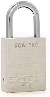 PACLOCK 90A-PRO Series Key Lock Padlock, Silver Anodized Aluminum, 7-Pin Cylinder with 1 Key, Keyed Differently, 1-3/16" Tall Hardened Stainless Steel Shackle