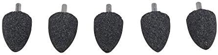 5Pc 1/4" Shank Brown Corundum Grinding Head Cone Shaped Grinding Wheel Abrasive Mounted Grinding Point Stone Rotary Tools Deburring Polishing - Diameter:30mm