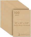 3 mm Baltic Birch Plywood 1/8 x 12 x 18 Inch, Box of 100 B/BB Grade Craft Wood, Stronger Than Basswood Sheets, for Laser, CNC Cutting and Wood Burning, by Woodpeckers