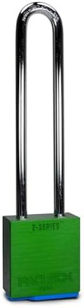 PACLOCK's 2-Series Padlock, UCS, 5/16" Diameter Hard. Stainless Steel Shackle, 5" Tall, High Performance 6-Pin Cylinder, One Lock Keyed to a Number U-Pick! w/ 2 Keys, Green