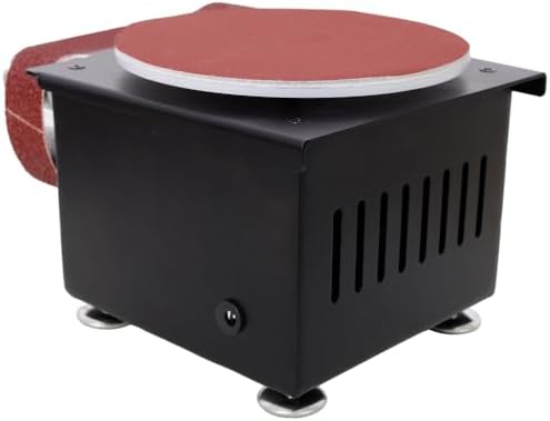2-in-1 Mini Belt Disc Sander with Adjustable Speed – Compact Bench Grinder and Spindle Sander for Wood, Metal, and Stone DIY Polishing and Grinding