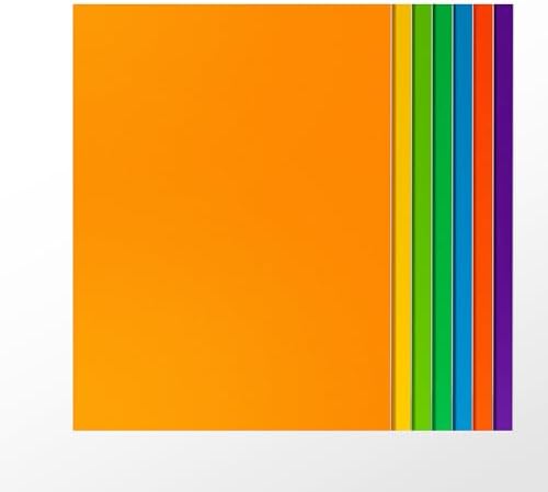 ROBOTIME 7-Pack Double-Sided Colored 1/8" Plywood Sheets - 12 x 16 x 1/8 Inch - Roller-Coated Solid Color 3mm Craft Wood Sheets for Laser Cutting, Engraving & Wood Burning - Assorted Colors