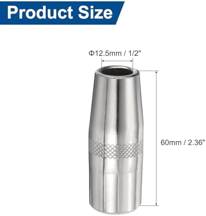 HARFINGTON 2pcs Mig Welding Gun Nozzle 1/2" Orifice KP2742-1-50R Gas Welding Gun Nozzle Copper Nickel Plating Welding Gun Accessory for 250L PRO Curve 200 MIG Gun 200A/300A/400A Parts