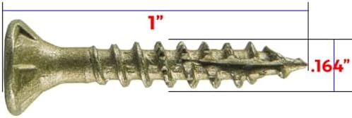 8 x 1 Bronze Coated Exterior Coated - ACQ Compatible Multipurpose Wood Screw -Torx/Star Drive Flat Head 1 Pound - 288 Screws