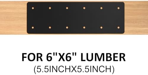 4 Pcs 15.7"x5" Straight Steel Plate for Wood 6x6 6x8, 3MM Thick