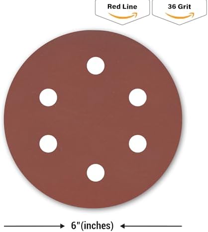 Indasa 6" Rhynogrip 50 PCS Sanding Discs 80 Grit – 6-Hole Hook & Loop, Dust-Free, Anti-Clog, Abrasive, Vacuum Ready, Auto – Wood, Metal, Paint Prep, Aluminum Oxide + Lubricant Coating