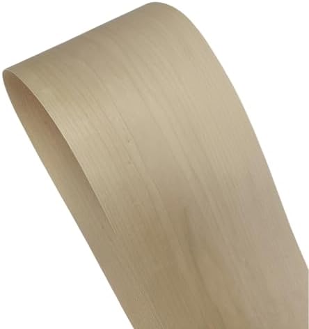 Maple Wood Veneer Sheet,Flat Cut,8.5''x 98'',Iron On Stick Veneer Roll Without Paper,Pre-glued Hot Melt Self Adhesive Strip for Cabinet Furniture Plywood Door Speaker Renovation Woodworking