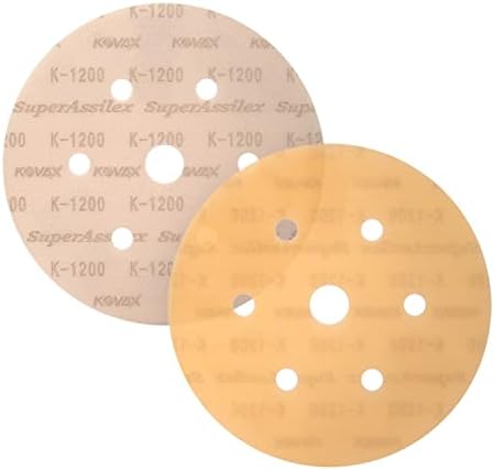 Super Assilex Flexible 6 inch Sanding Discs, Orange K-1200, 7 Holes, Hook & Loop, 193-1540, 25 Discs