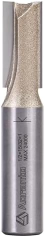 Undersize Plywood Dado Bits 1/2" Shank, Straight Router Bits 15/32" Cut Diameter, 1" Cut Length, Useful for Plunging Capabilities for Cutting Grooves, Dados, Mortising