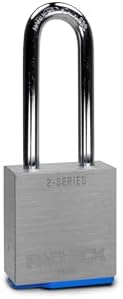 PACLOCK's 2-Series Padlock, Standard Rekeyable (SR), 5/16" Diameter Hard. Stainless Steel Shackle, 2-1/2" Tall, One Lock Keyed to a Number U-Pick! w/ 2 Keys, Silver