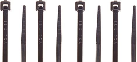 Hellermann Tyton T18L0M4 Standard Cable Tie, 8" Long, 18lb Tensile Strength, PA66, Black (Pack of 1000) (4)