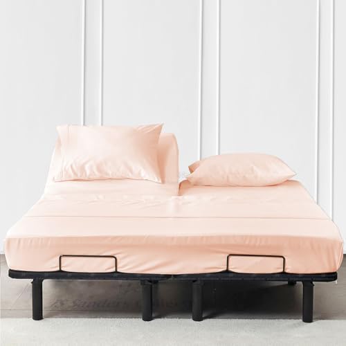 JS Sanders Collection Split Head Sheet Set 4PC King Size, Peach