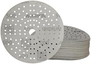 Mirka Iridium 6 Inch 500 Grit Premium Ceramic Blend Sanding Discs, 50 Pack