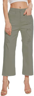 Wide Leg Jeans for Women Trendy High Waisted Flare Jeans Cropped Pants Stretchy Baggy