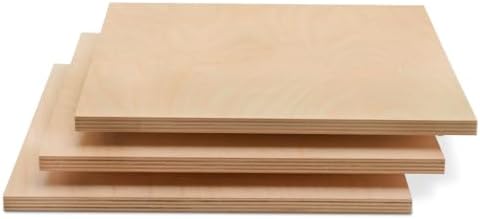 Baltic Birch Plywood 12 x 12 x 1/2 Inch - 12 mm Craft Wood, Pack of 6 B/BB Grade, Stronger Than Basswood Sheets/Balsa Wood, Perfect for Laser, CNC Cutting, Shelf Boards 12 inch Wide, by Woodpeckers