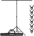 Neewer T-Shaped Background Backdrop Support Stand Kit, 8.5ft/2.6m Tall Adjustable Tripod Stand and 5ft/1.5m Wide Crossbars with 6 Spring Clamps and 1 Carrying Bag for Studio Photo Video Photography
