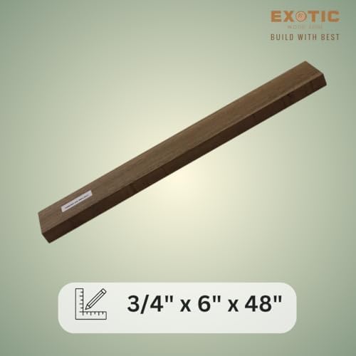 Exotic Wood Zone Kiln Dried Walnut Lumber Boards for Woodworking, Hardwood Crafting, Furniture Making, Wood Carving, Cabinetmaking, Woodturning and DIY Projects - 3/4" x 6" x 48" (2 Pieces)