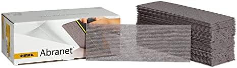 Mirka Abranet 2.75x8 Inch 240 Grit Mesh Sanding Sheets Hook & Loop, 50 Pack